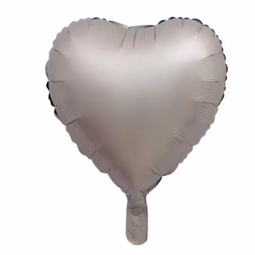 بادکنک فویلی قلب کروم نقره ای