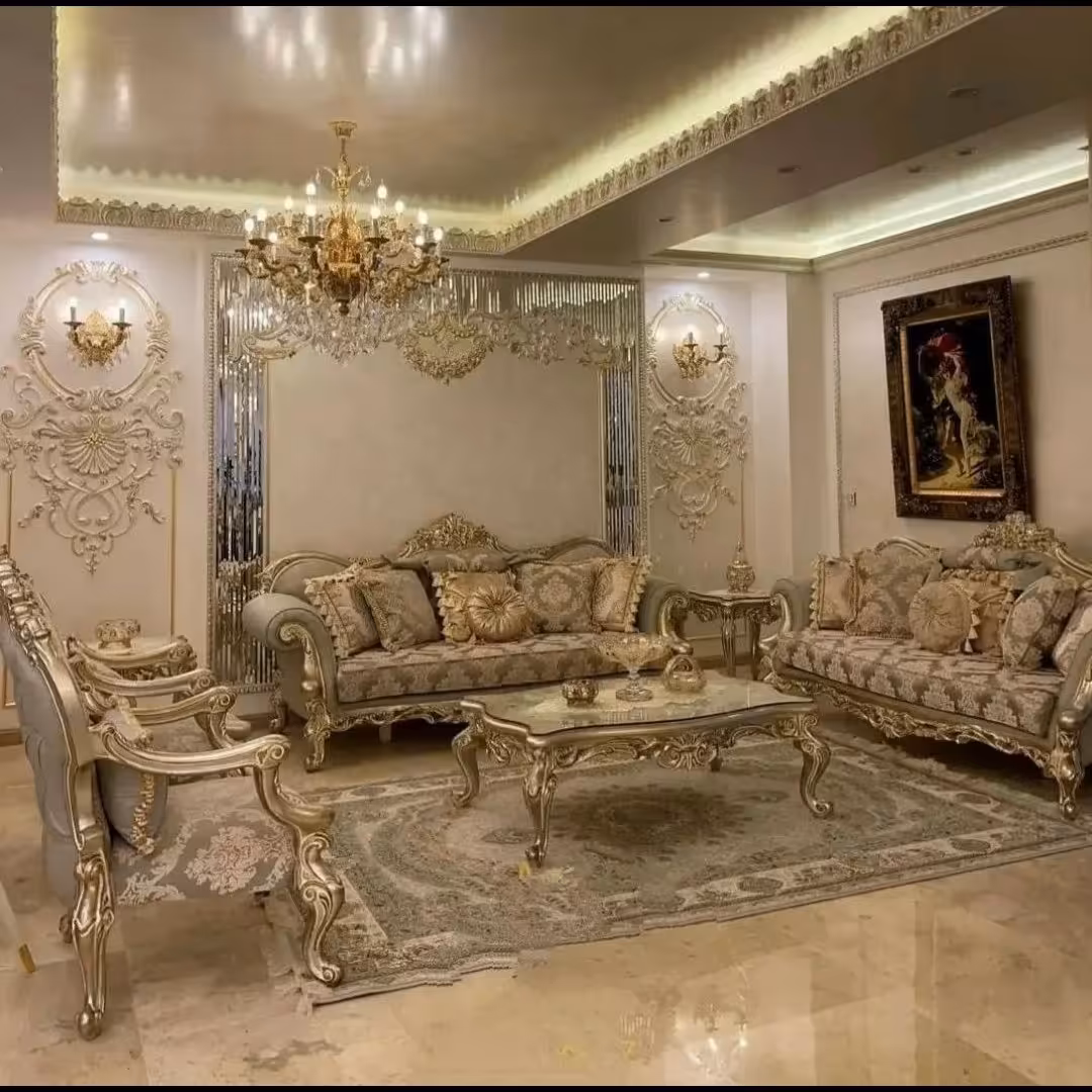 مبلمان استیل 9نفره با جلو مبلی ملایر(ارسال باباربری پسکرایه)