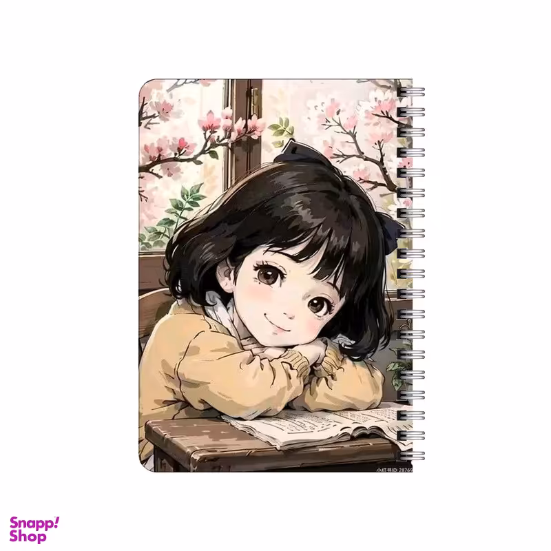 دفترچه یادداشت بامبیلیپ مدل چوبی طرح دختر و شکوفه های گیلاس کد 8850796