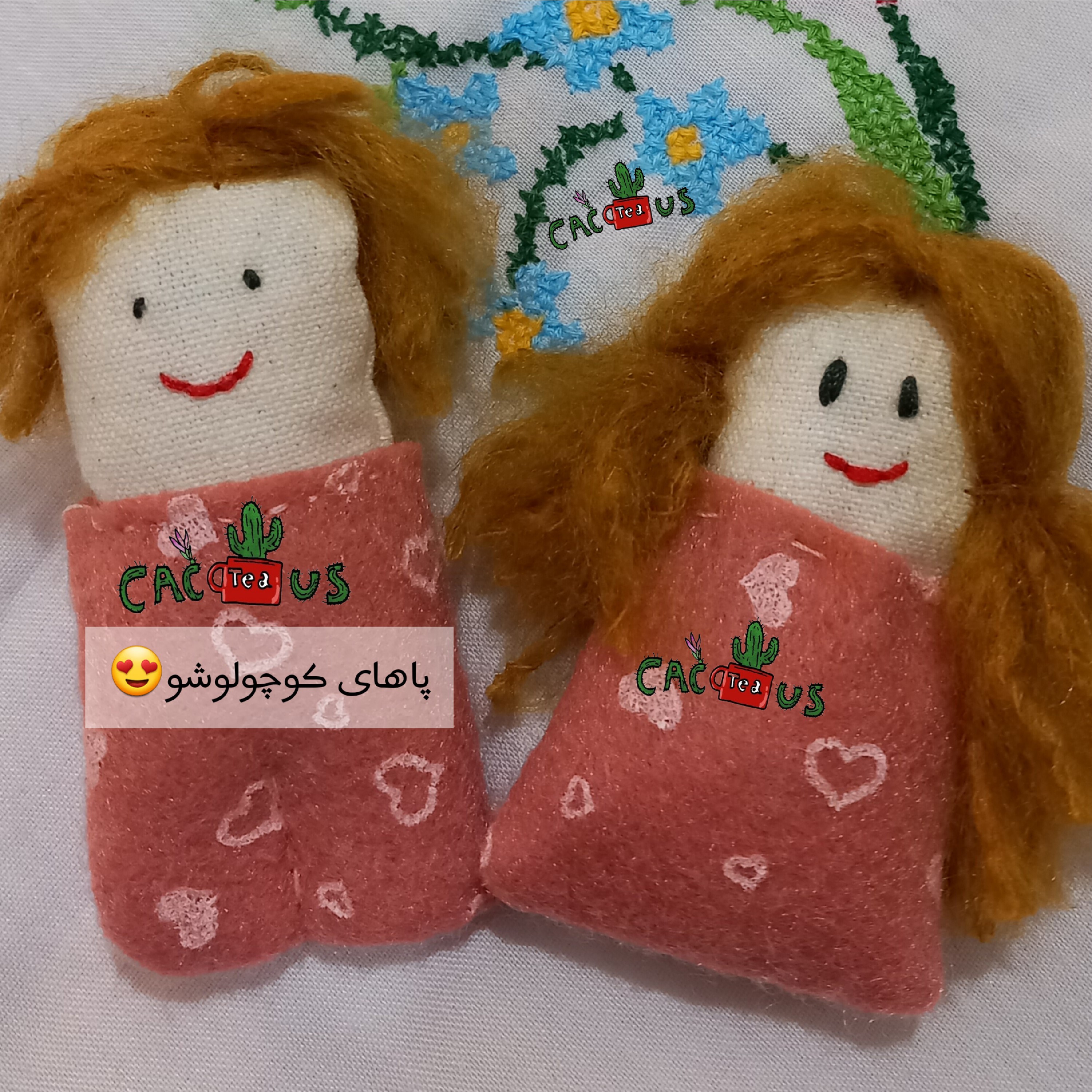 مگنت یخچال نمدی عروسکی پک دو عددی زوجی طرح شیرینک و شنگولک