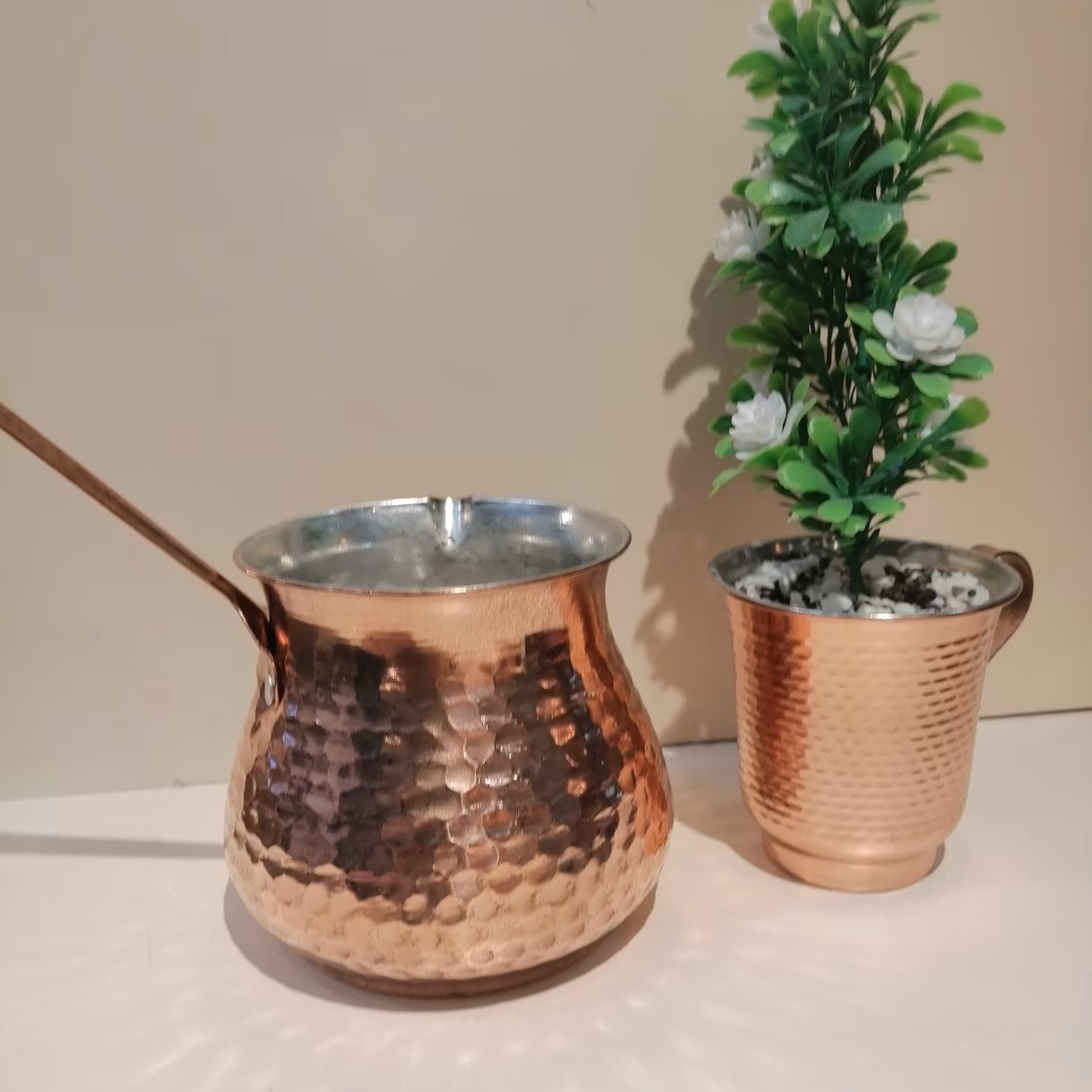 قهوه جوش دسته مسی 