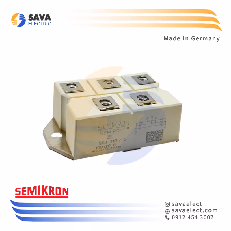 خرید پل دیود سه فاز 207 آمپر SKD210 سمیکرون آلمان | ساوا الکتریک