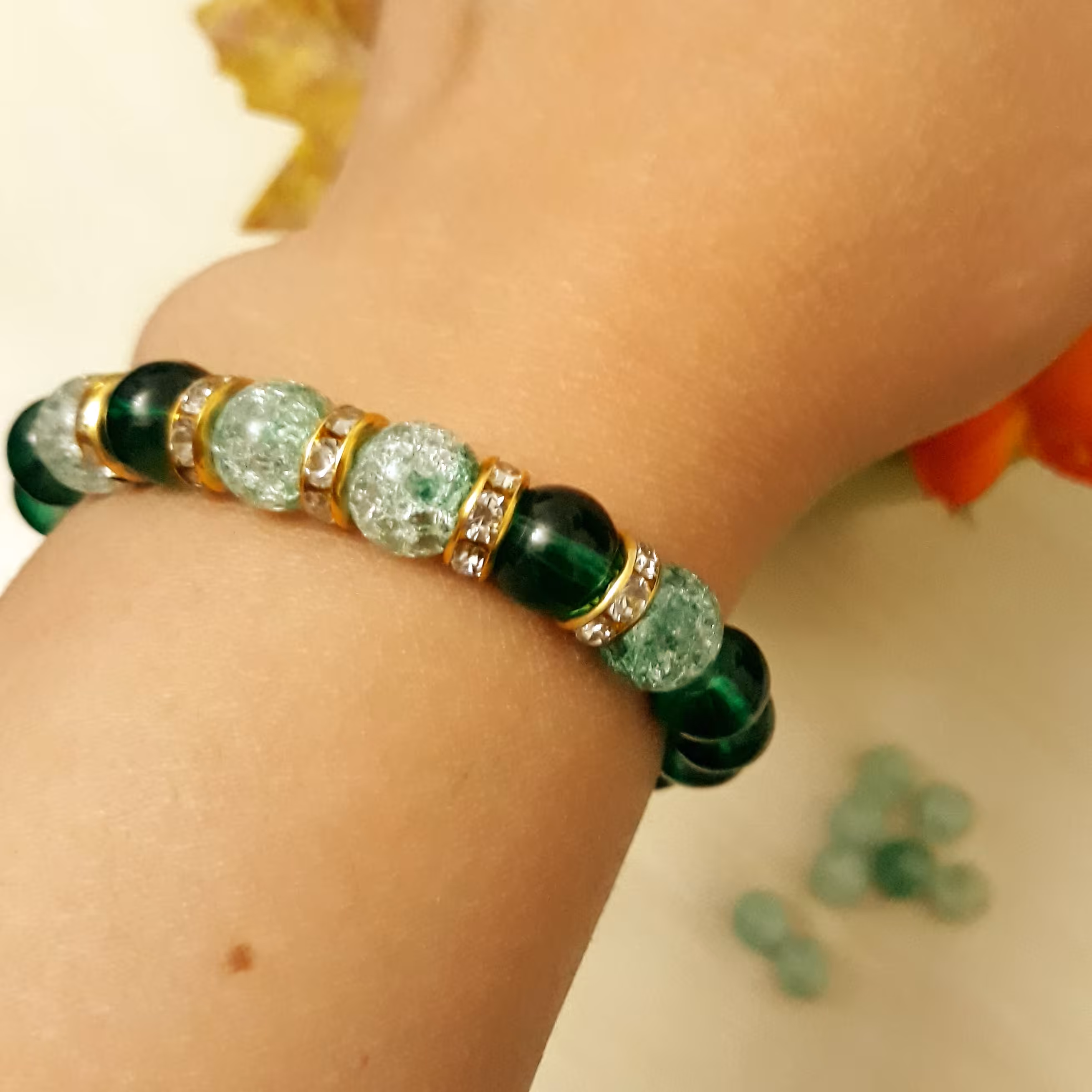 دستبند سبز دورنگ