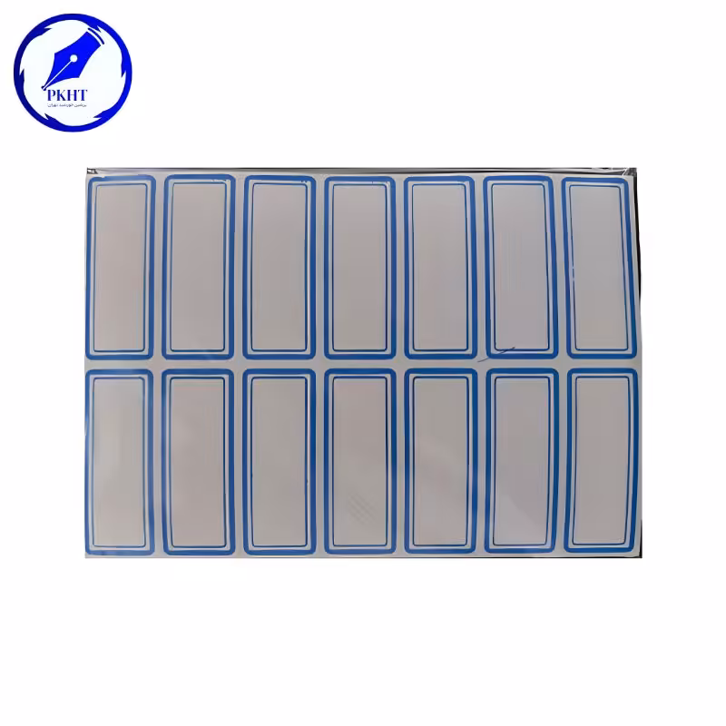 برچسب دور آبی 50 برگی سایز 2.1×5.3 سانتیمتر وارداتی