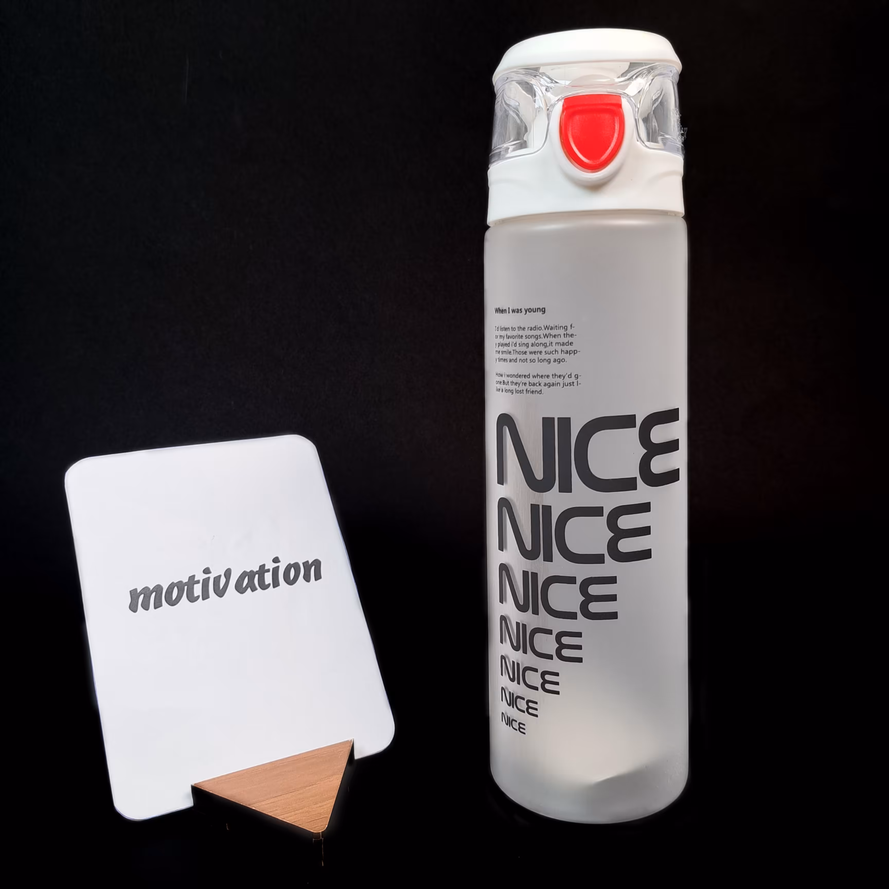 قمقمه سفید طرح NICE مشکی کد 6056 قبل از ثبت سفارش موجودی بگیرید 