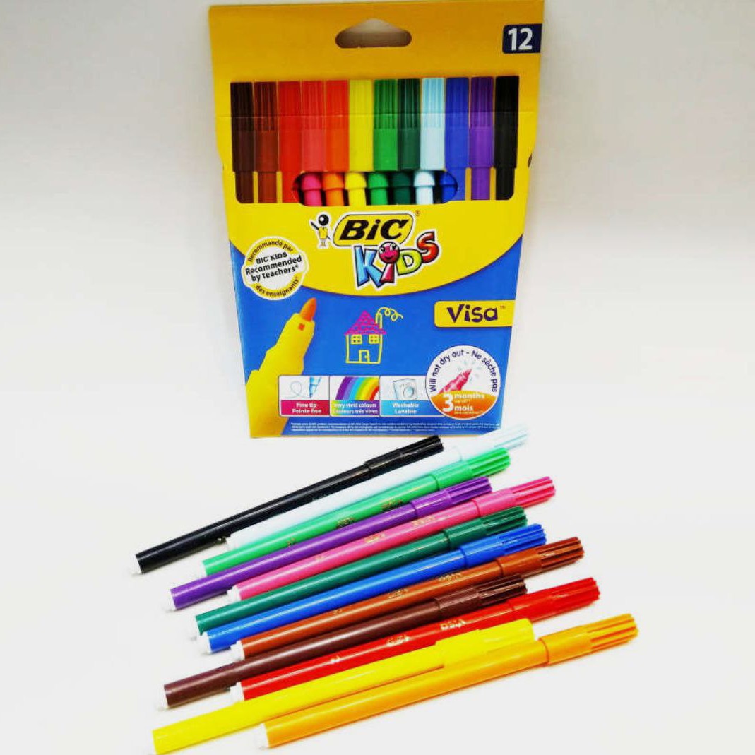 ماژیک 12 رنگ bic محصول کشور آفریقا