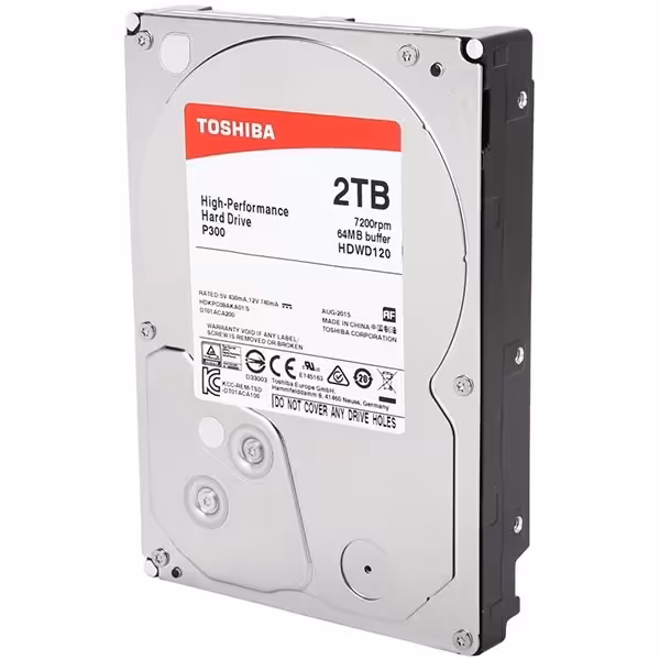 هارد دیسک اینترنال توشیبا مدل P300 HDWD120 ظرفیت 2 ترابایت