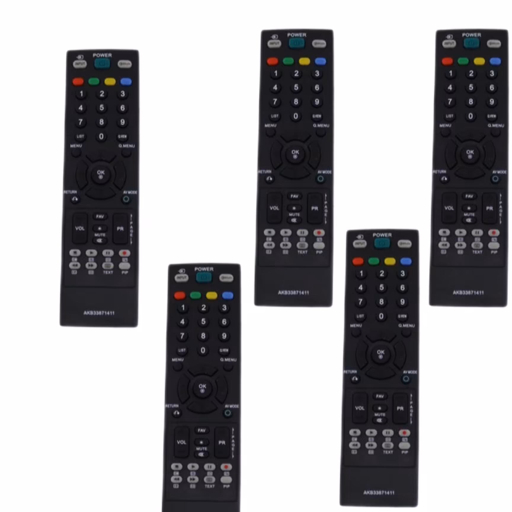 ریموت کنترل تلویزیون ال جی مدل LG AKB33871411 بسته پنج عددی فروش عمده الکتوبکا کد 1695