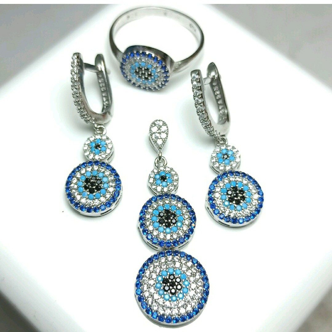 نیم ست نقره جواهری 1