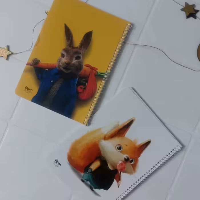 دفتر 40 برگ تک خط فنری جلد گلاسه طرح پسرانه الیپون آساناپخش 