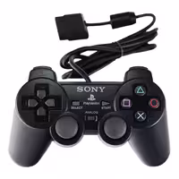 دسته شکدار اصلی ps2 رنگ مشکی . آیسی دار  مخصوص پلی استیشن یک و 2