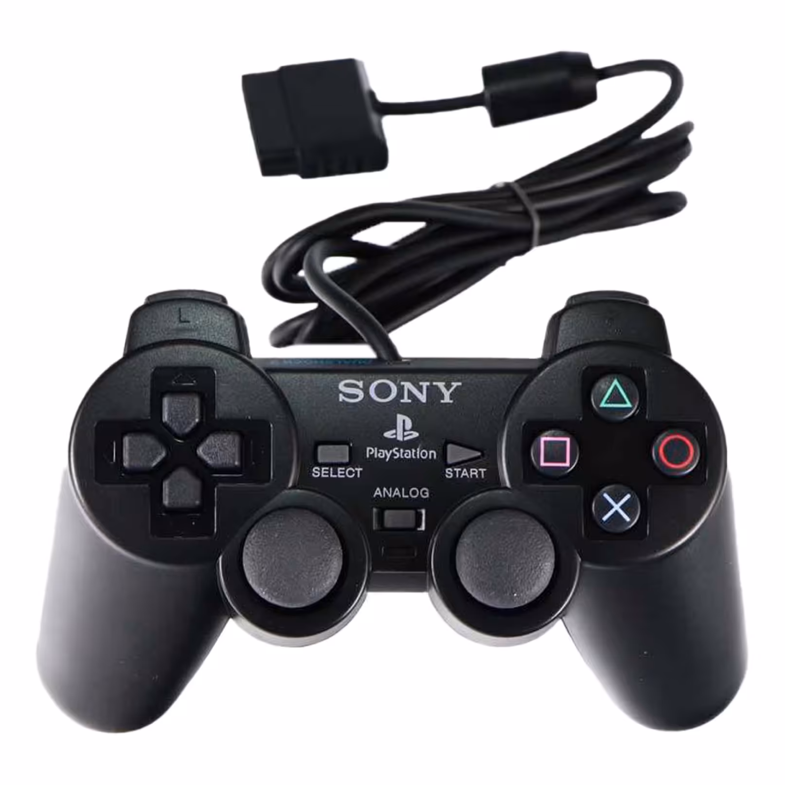 دسته شکدار اصلی ps2 رنگ مشکی . آیسی دار  مخصوص پلی استیشن یک و 2