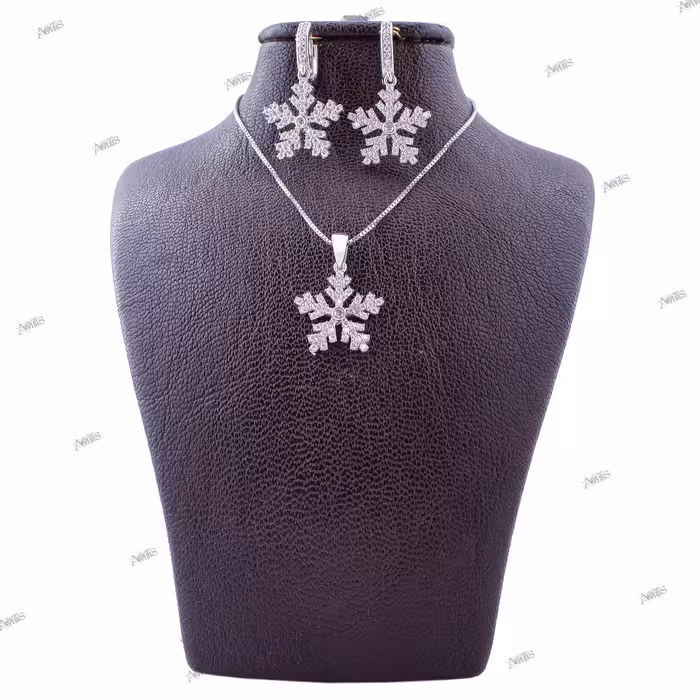 نیم ست نقره دانه برف آمیتیس مدل AMT-N081 