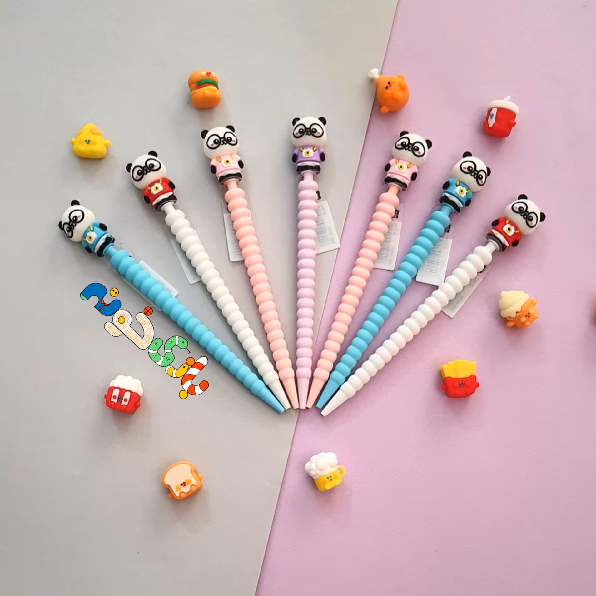 اتود فانتزی پیچی طرح پاندا و خرس و گربه فنجونی 0.7