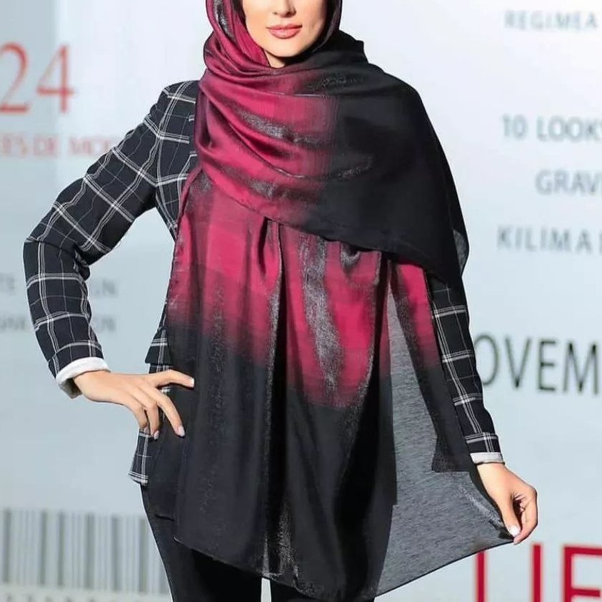 شال نخی دو رنگ ویسکوز وارداتی