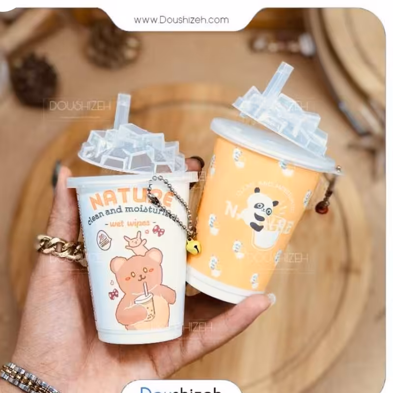 دستمال مرطوب طرح آبمیوه ای نی دار

