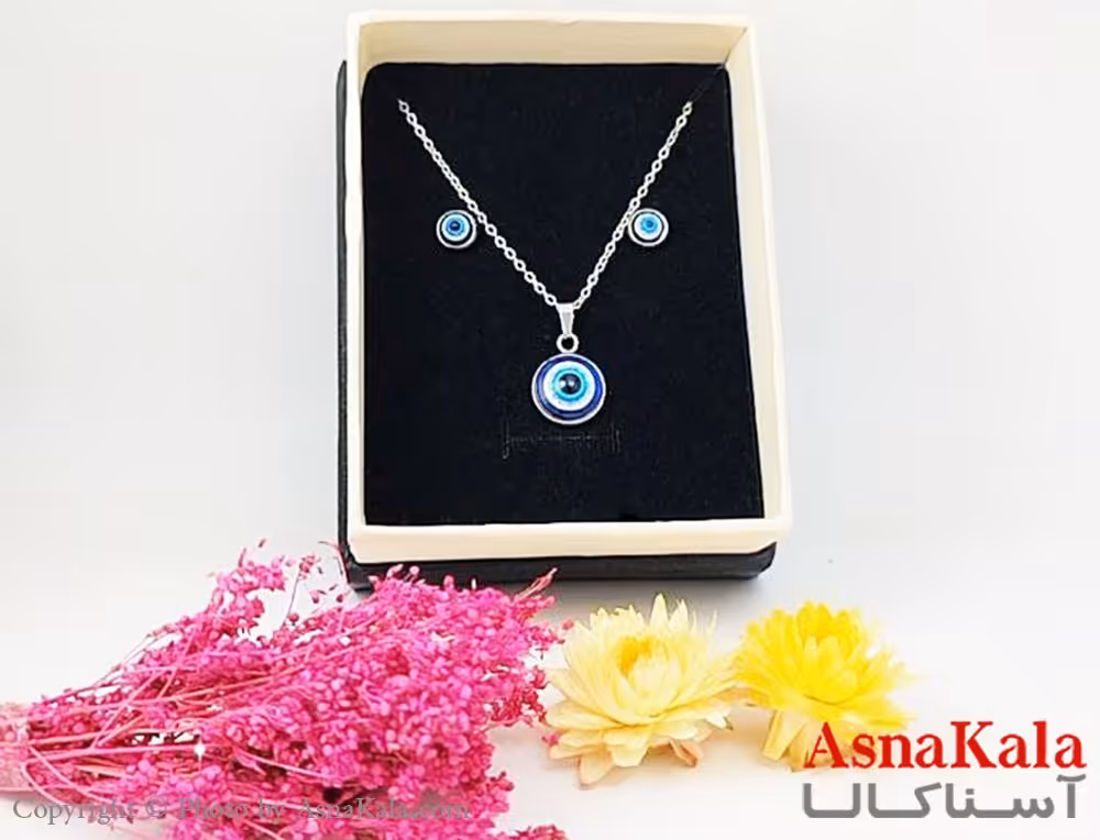 نیمست استیل زنانه طرح چشم نظر کد NIM1484W