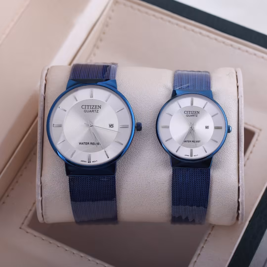 ست ساعت سیتیزن موتور ژاپنی بند حصیری       