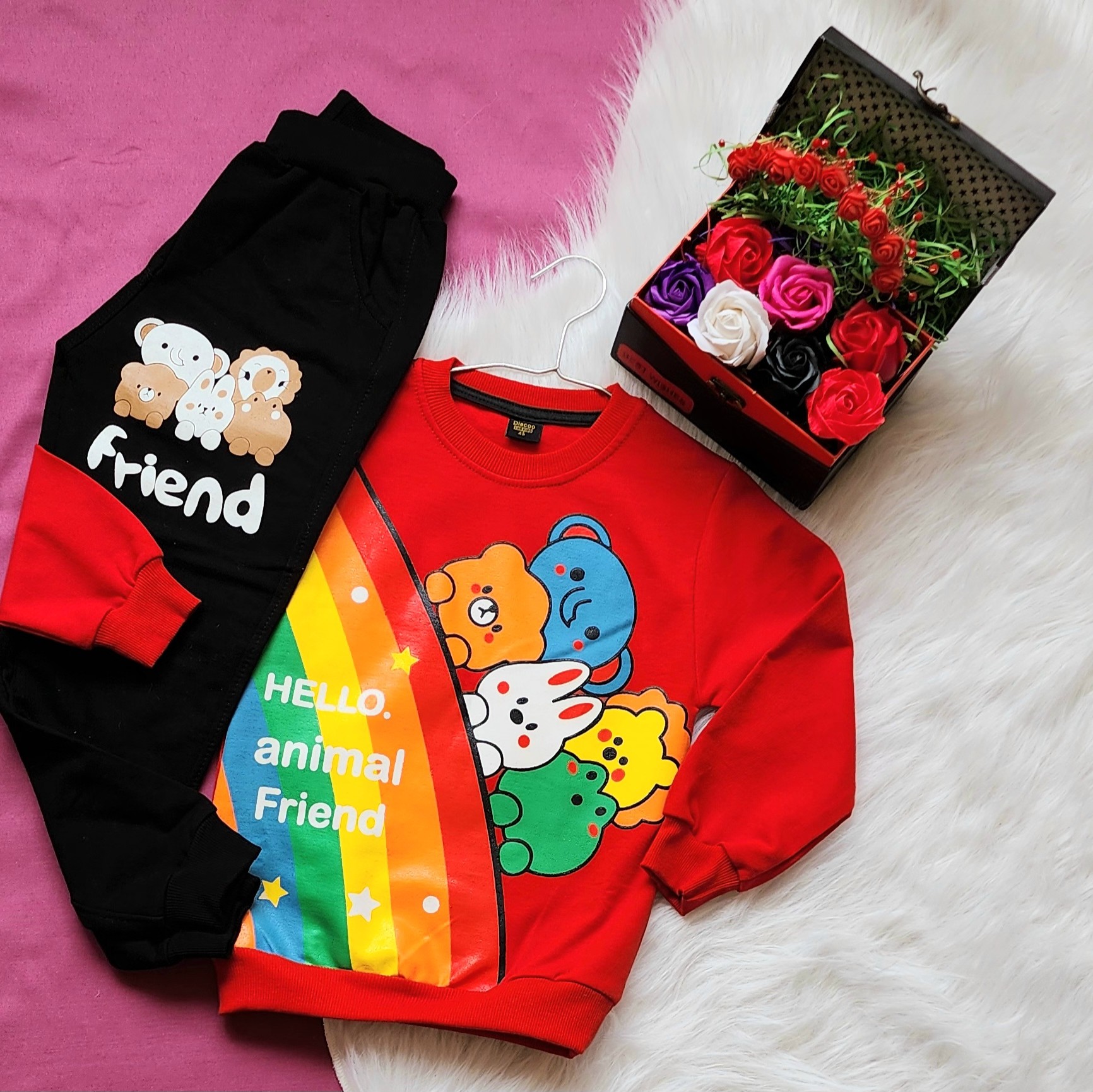 ست اسپرت خواهر برادری رنگین کمان