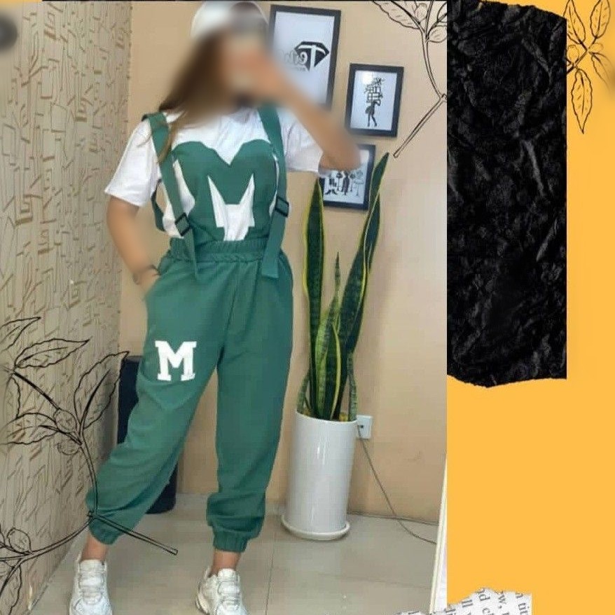 ست  زنانه دخترانه ، بلوز شلوارمدل بیلر طرح M، جنس دورس، ارسال رایگان، در 12 رنگ