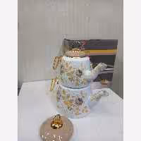 کتری قوری لعابی در طرح گلدار