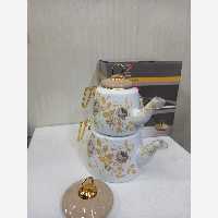 کتری قوری لعابی در طرح گلدار