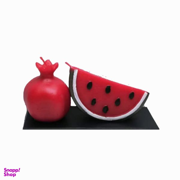 شمع مدل هندوانه و انار یلدایی مجموعه 2 عددی
