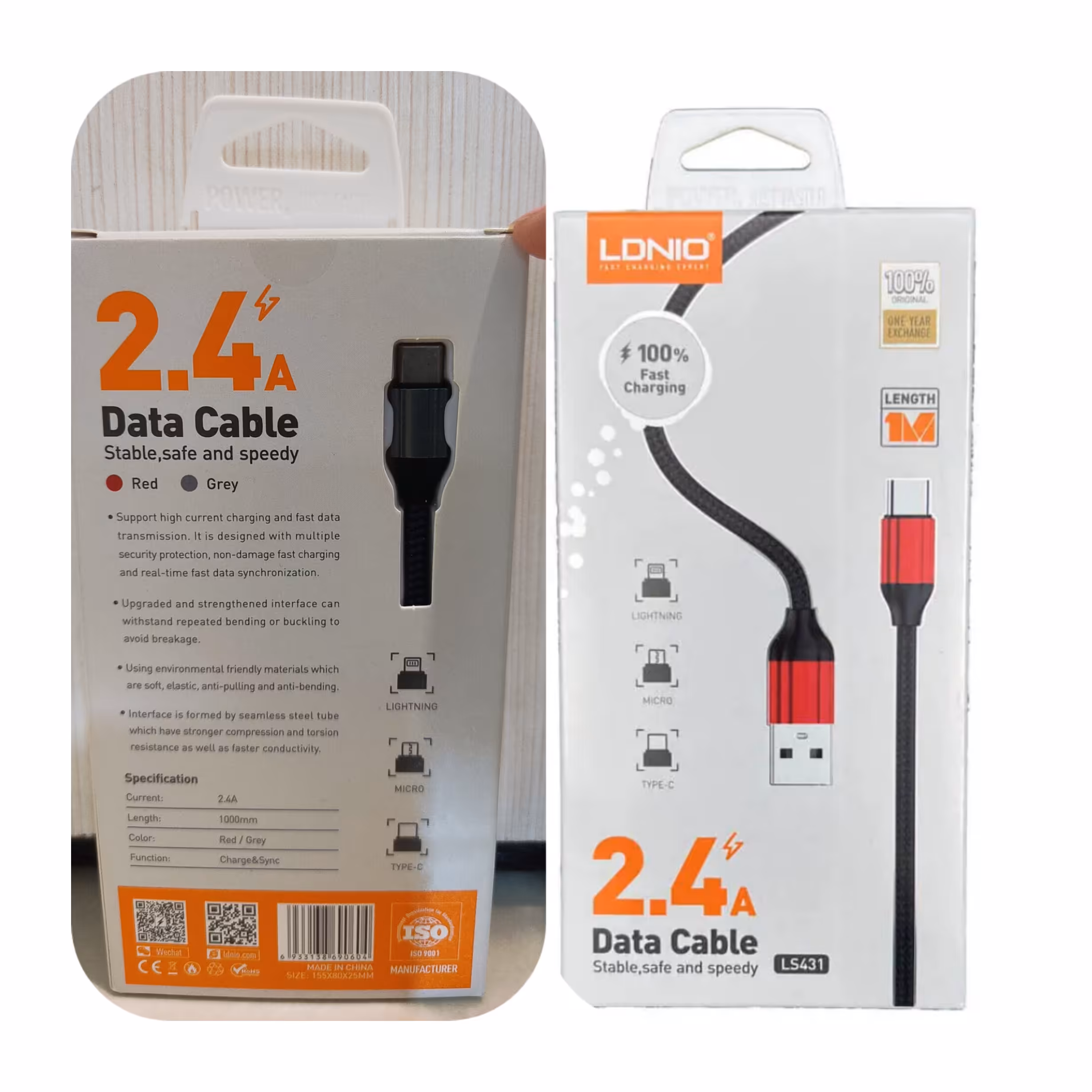 کابل شارژ الدینو Type C مدل LS431

طول 1 متر
پشتیبانی از شارژ سریع با شدت 2.4 آمپر
پشتیبانی از انتقال داده
دارای روکش 