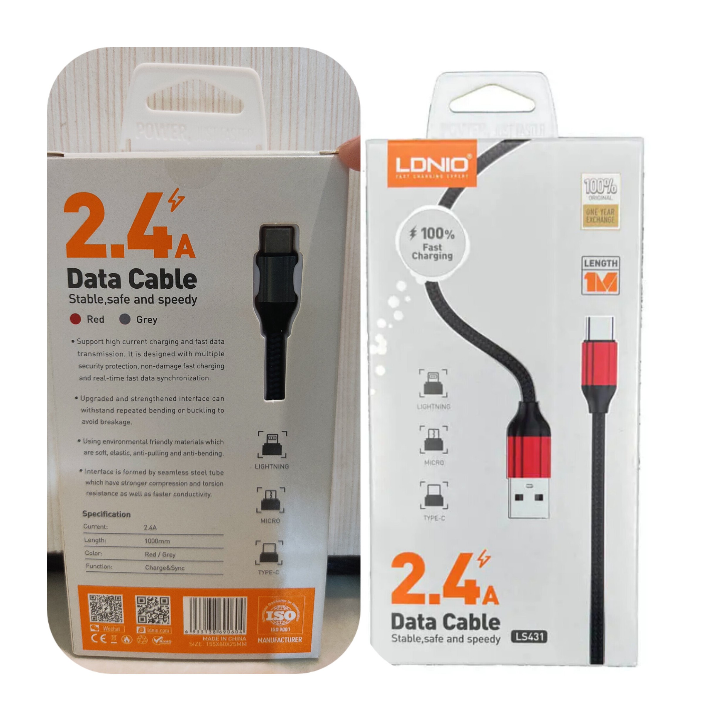 کابل شارژ الدینو Type C مدل LS431

طول 1 متر
پشتیبانی از شارژ سریع با شدت 2.4 آمپر
پشتیبانی از انتقال داده
دارای روکش 