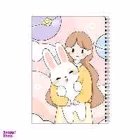 دفتر مشق 100 برگ بامبیلیپ طرح دختر و خرگوش و کهکشان کد 9337521