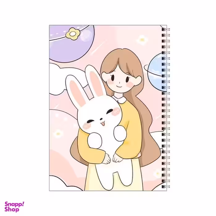 دفتر مشق 100 برگ بامبیلیپ طرح دختر و خرگوش و کهکشان کد 9337521