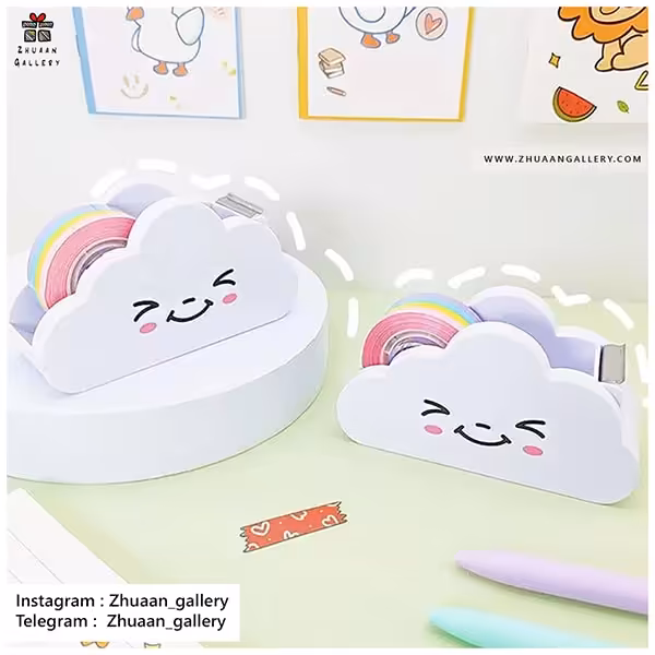 پایه چسب مدل ابر و رنگین کمان خوشحال