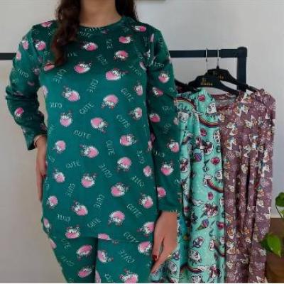 ست بلوز شلوار مخمل عروسکی وارداتی