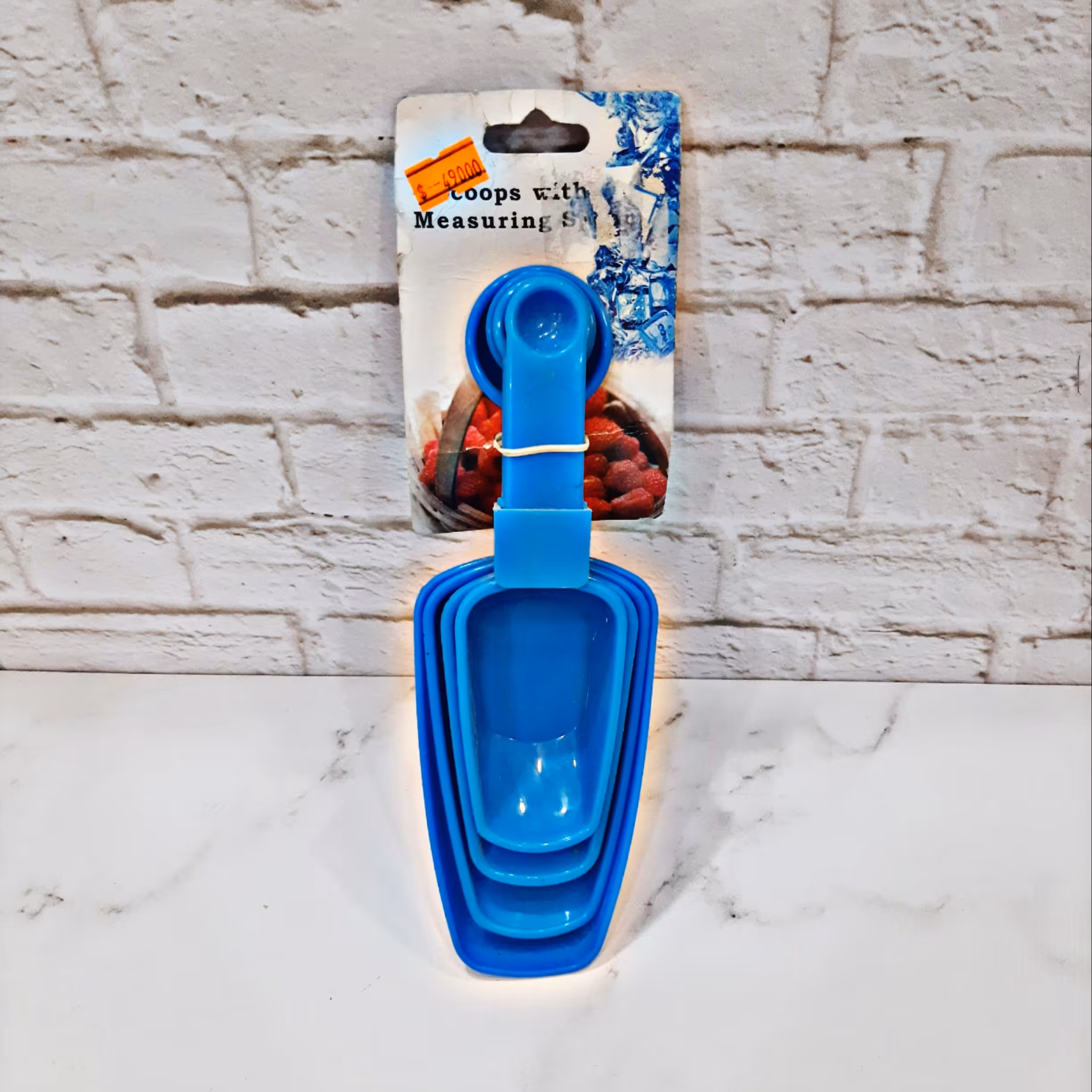 پیمانه اندازه گیری 4 عددی طرح سرتاس یا دسته بیل آبی رنگ