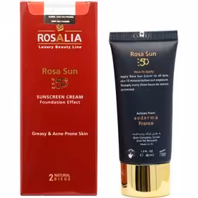 کرم ضد آفتاب رزالیا پوست چرب و جوش دار رنگ طبیعی SPF50