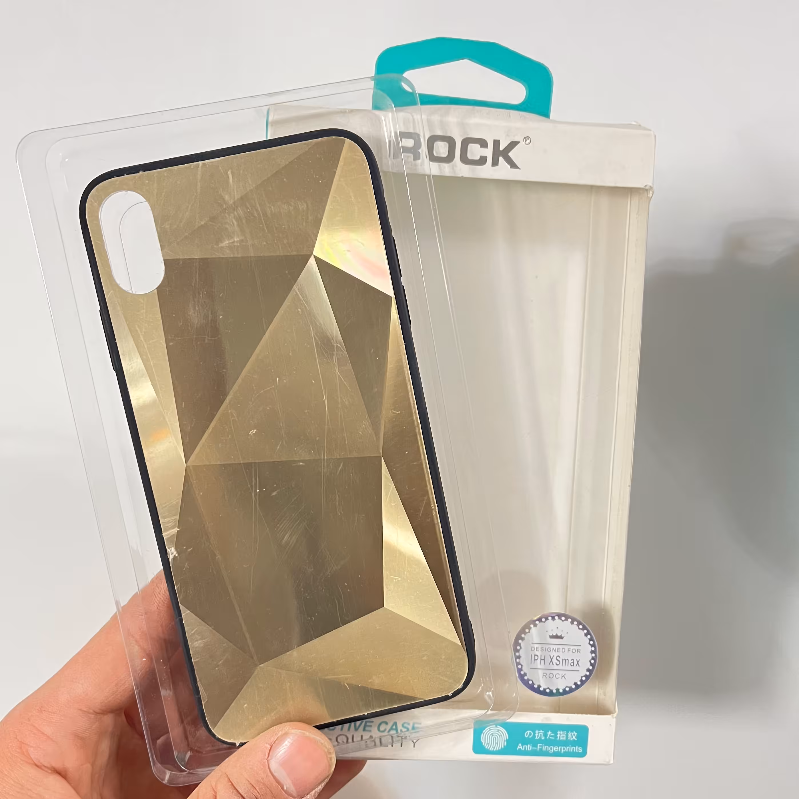 قاب گوشی موبایل آیفون Xs max الماسی طلایی مشکی