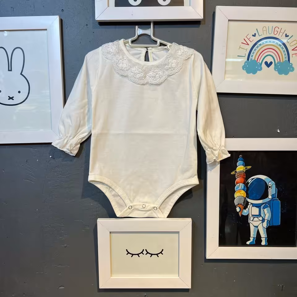 بادی دخترانه یقه تور دار