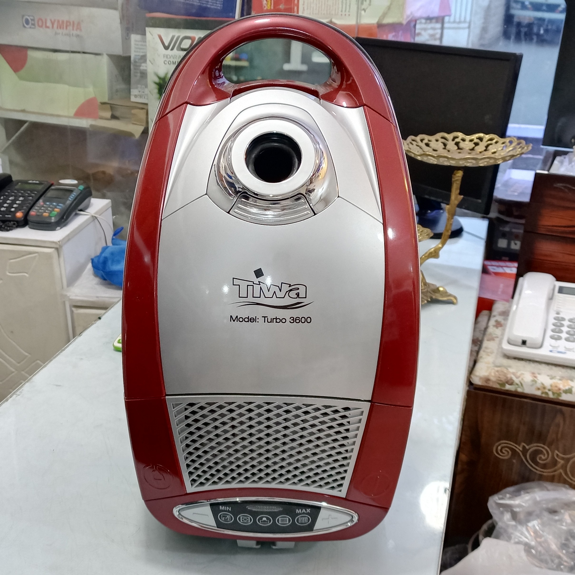 جارو برقی ماشینی تیوا مدل Turbo3600 قرمز نقره ای