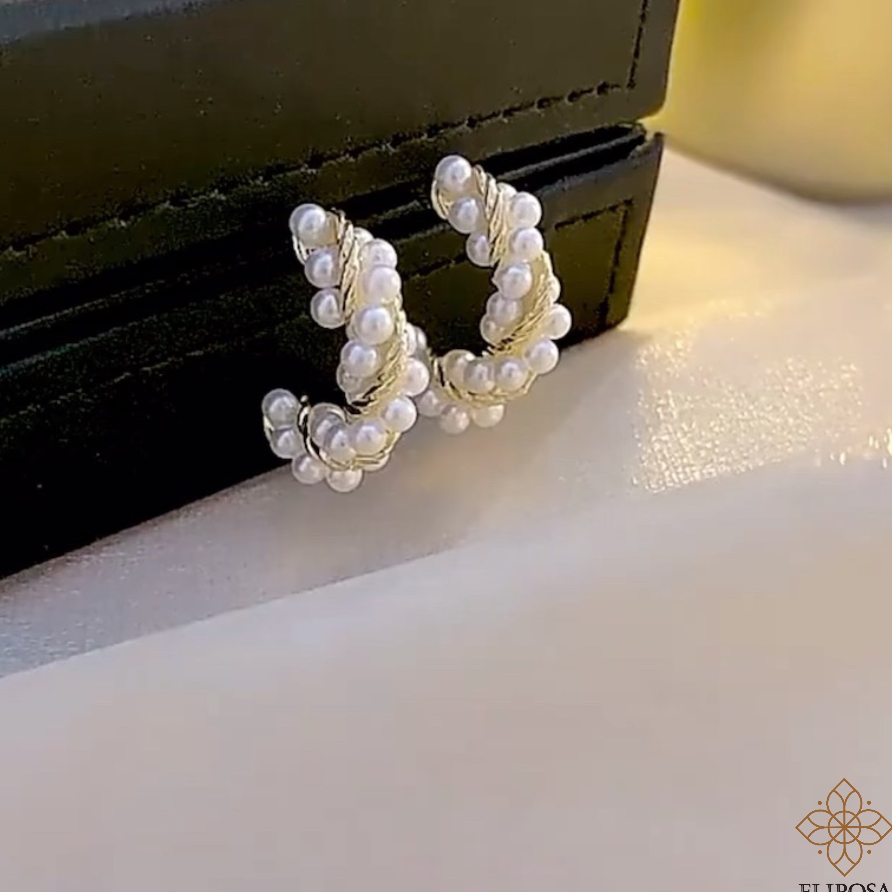 گوشواره مرواریدی گرد ضد حساسیت رنگ ثابت