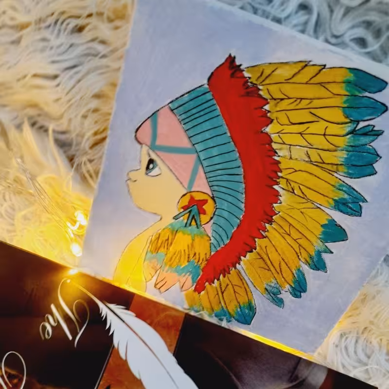 تابلو  نقاشی سرخپوست کیوت