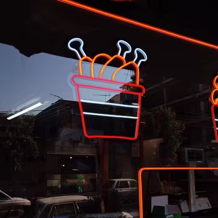 تابلو نئون طرح فست فود fast food 