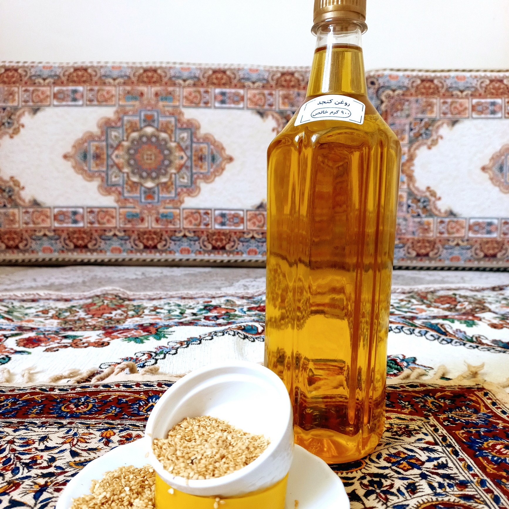 روغن ارده کنجد فوق ممتاز یک لیتری کاملا خالص و طبیعی 