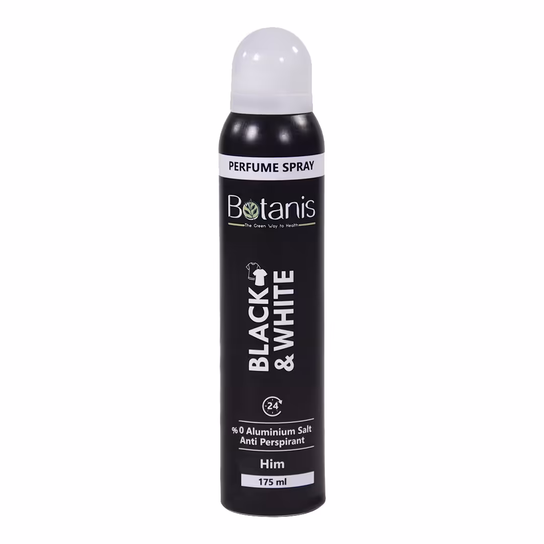 اسپری مردانه بوتانیس مدل سیاه و سفید رایحه بلک افغان حجم 175 میلی لیتر