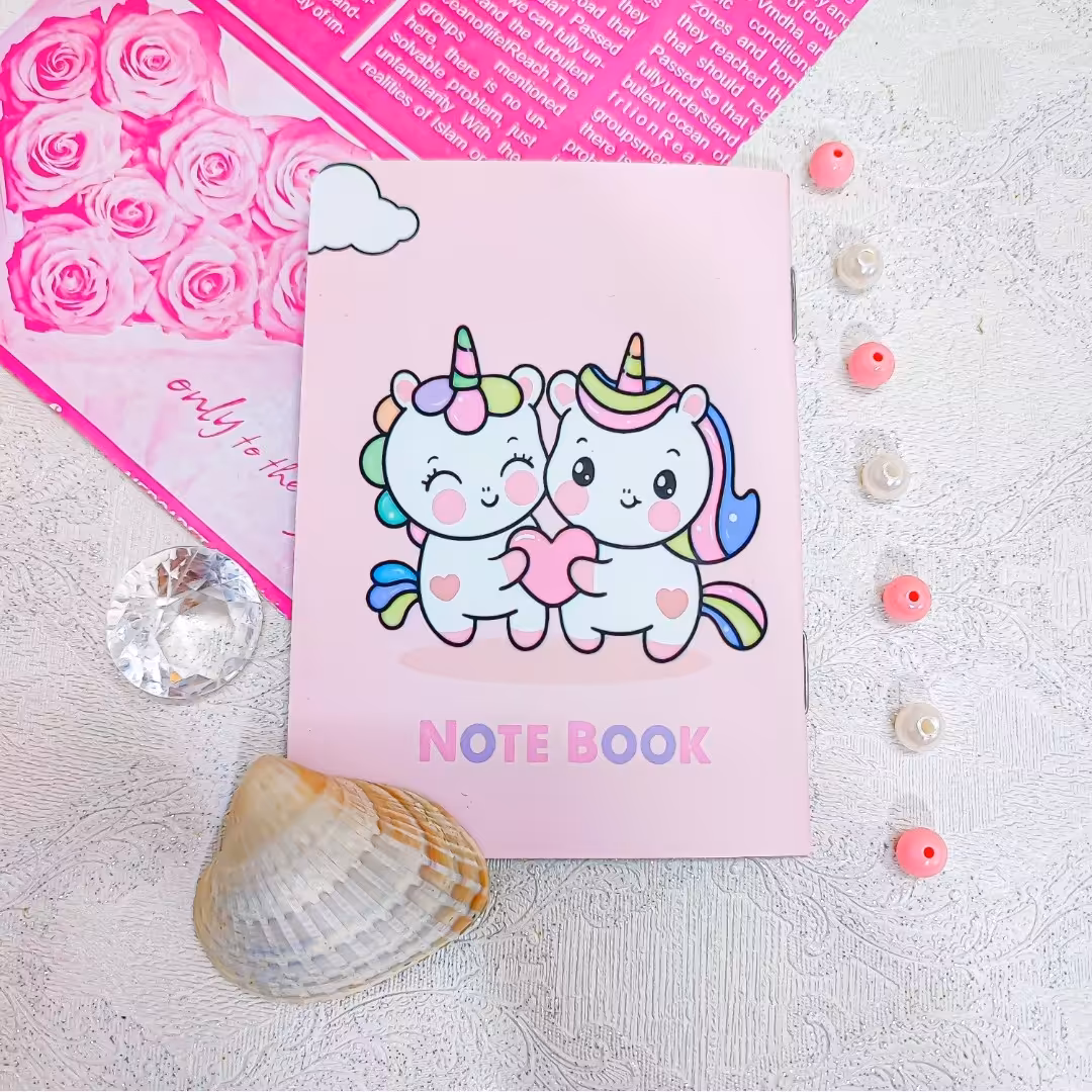 دفتر یادداشت فانتزی دخترانه صورتی . اندازه ی پاسپورت .لوازم تحریر فانتزی . لوازم التحریر خاص. دفترچه یادداشت تکشاخ