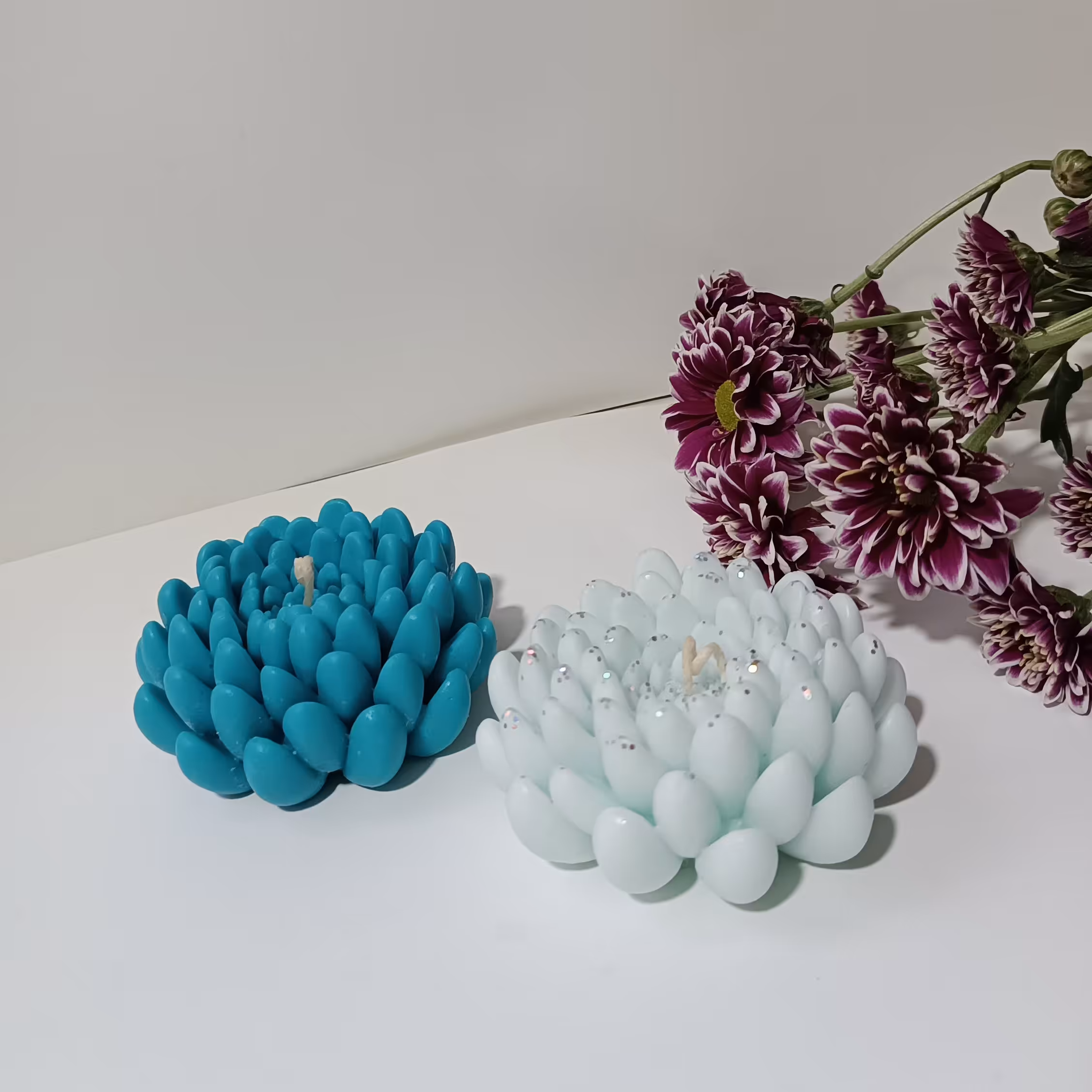 شمع گل داوودی دست ساز