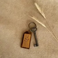سرکلیدی چوبی دستساز مهرآسا طرح خوشه (پک سه تایی)
