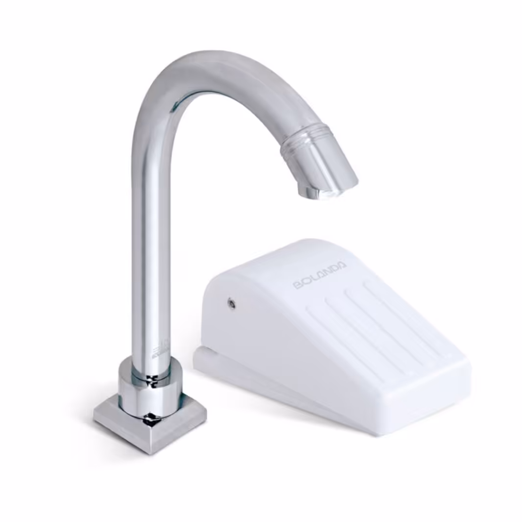 شیر پدالی روشویی همراه با تمام وسایل و دفترچه راهنمای نصب و برگ گارانتی