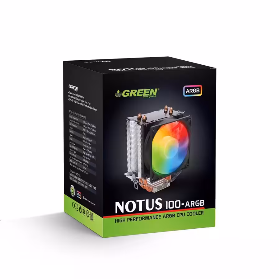 خنک کننده پردازنده گرین مدل NOTUS 100-ARGB
