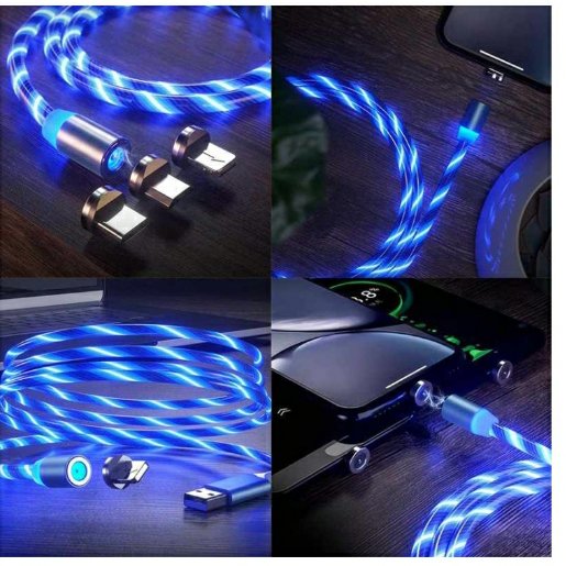 کابل شارژرو انتقال دیتا مگنتی سه سر LED رنگی
بسیار زیبا در رنگ بندی چند رنگ