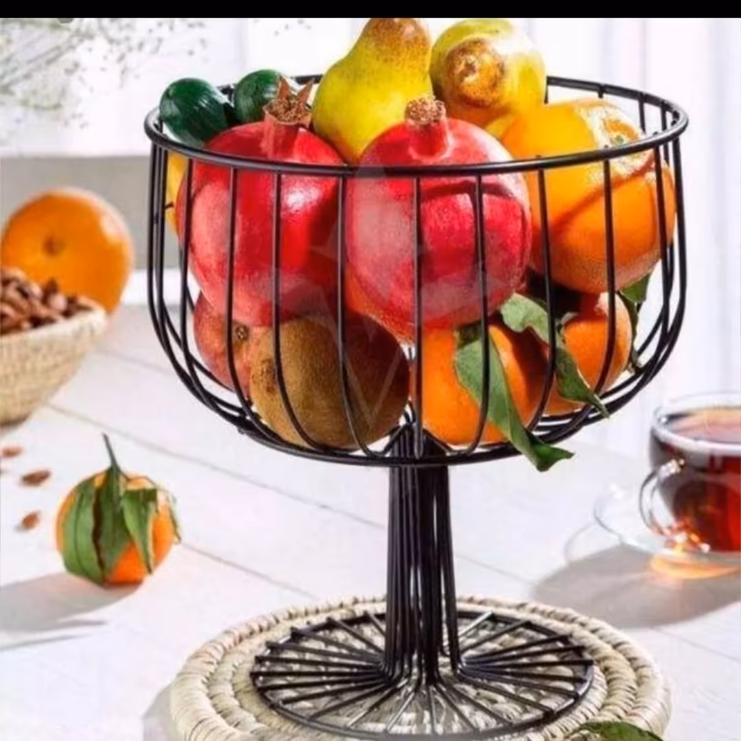 سبد میوه پایه دار مشکی 
